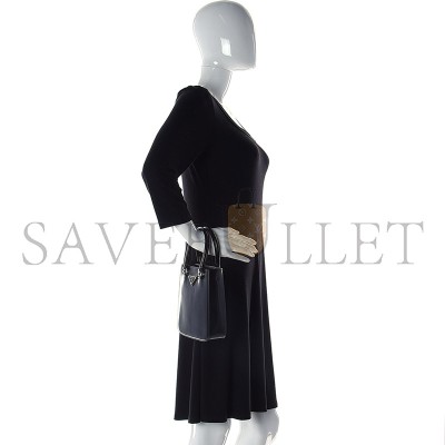 PRADA SPAZZOLATO METAL TRIANGLE LOGO SMALL DOUBLE HANDLE CROSSBODY TOTE BLACK 1BA331 (17.5*15*5cm) 
